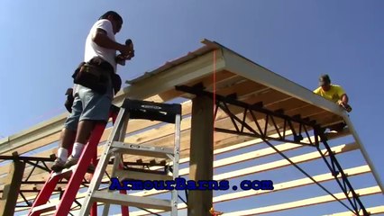 20x40x12 Steel Truss Pole Barn Kit Part 3 How We Install The Panels And Trim (Low)