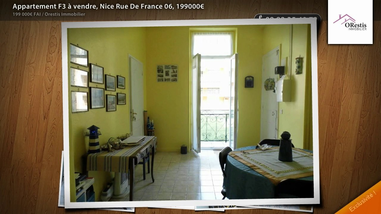Appartement F3 à vendre, Nice Rue De France 06, 199000€