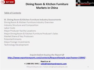 Dining Room & Kitchen Furniture Markets in China