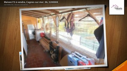 Maison F3 à vendre, Cagnes-sur-mer  06, 520000€