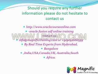 Oracle 11g ADF Online Training And Corporate Training (1)