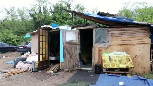 Evacuation d'un camp de roms à Valence, le 25 février 2014