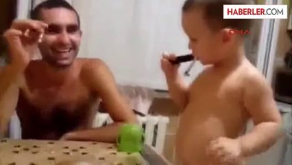 Oğluna Sigara İçiren Babanın Tepki Çeken Görüntüleri