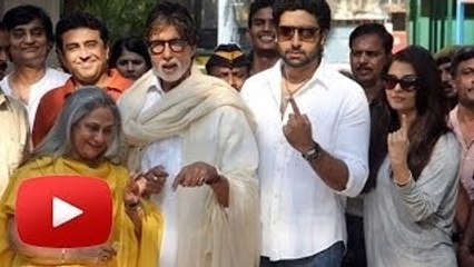 Amitabh, Aishwarya Rai, Abhishek, Jaya Casts VOTE | Lok Sabha Elections 2014