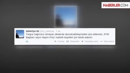 Zekeriya Öz: Haşim Kılıç'ı Tebrik Ediyorum