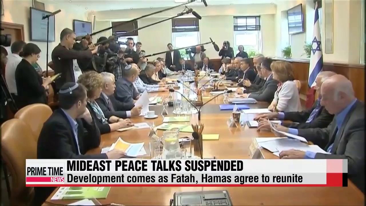 Mideast talks suspended following Palestine's plans to reunite rival factions