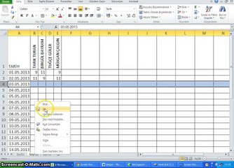 004 - Microsoft Excel 2010 - Satır ve Sütun Ekleme,Silme
