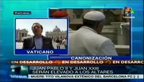 Ambiente festivo en El Vaticano previo a canonización de Papas