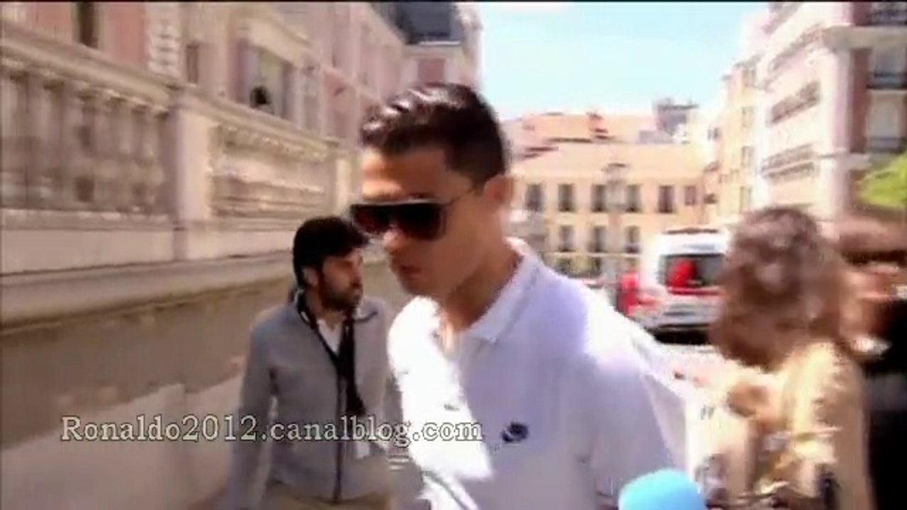 Cristiano Ronaldo this morning at a ceremony held in the museum in Madrid