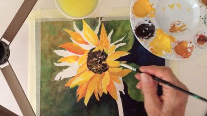 How to paint a Sunflower with Watercolors