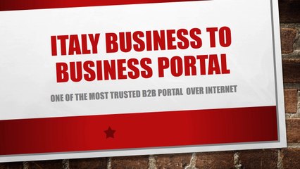 Italy business to business portal
