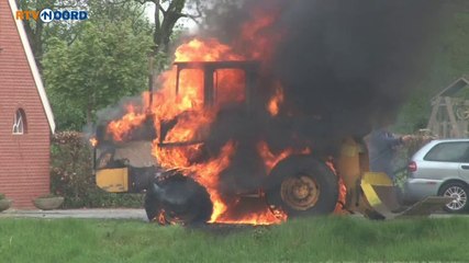 Shovel brandt uit in Kropswolde - RTV Noord