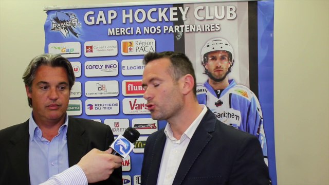 Entrevue avec les deux présidents des Rapaces de Gap après l'officialisation de Luciano Basile à la tête de l'équipe