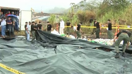 Nine-tonne haul of cocaine, cannabis and heroin set on fire