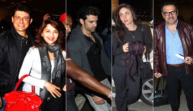 Hrithik Roshan, Kareena Kapoor & Madhuri Dixit leaving for IIFA 2014