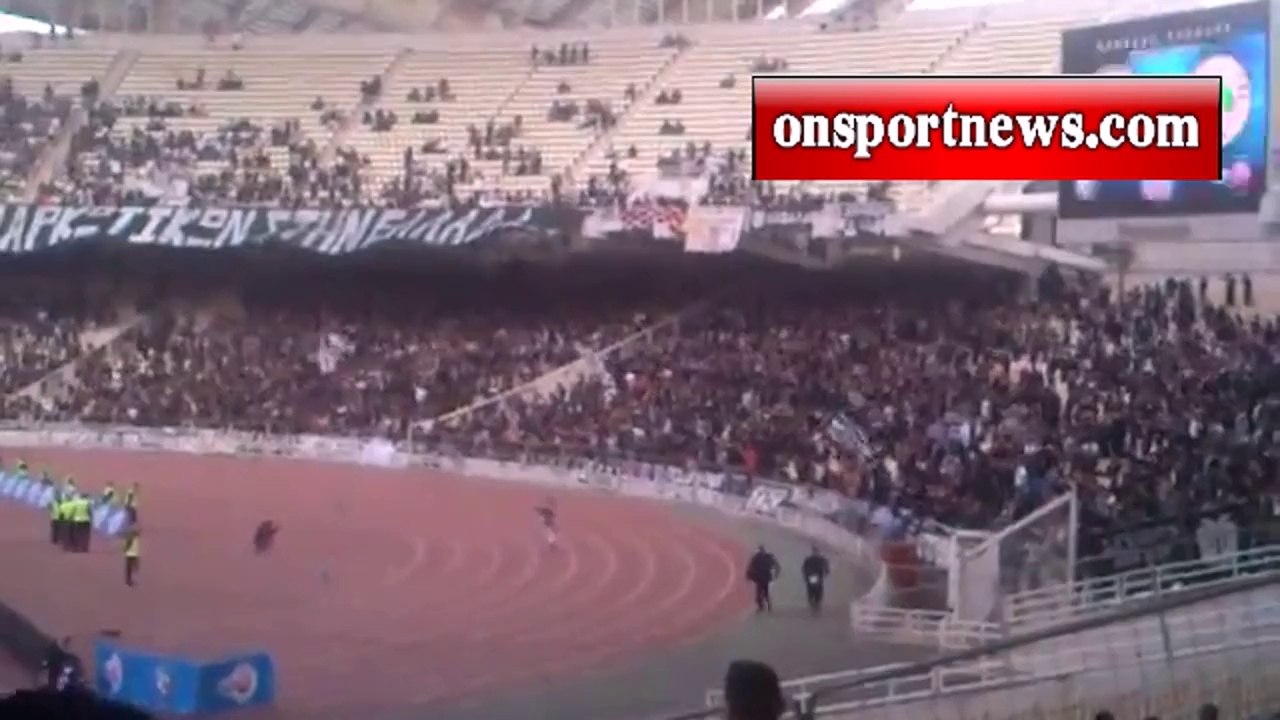 onsportnews.com - Οπαδοί του ΠΑΟΚ στο ΟΑΚΑ  φωνάζουν τα πρώτα συνθήματα.
