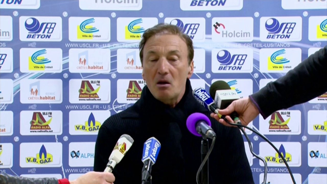 Conférence de presse US Créteil - Havre AC (2-0) : Jean-Luc VASSEUR (USCL) - Erick MOMBAERTS (HAC) - 2013/2014