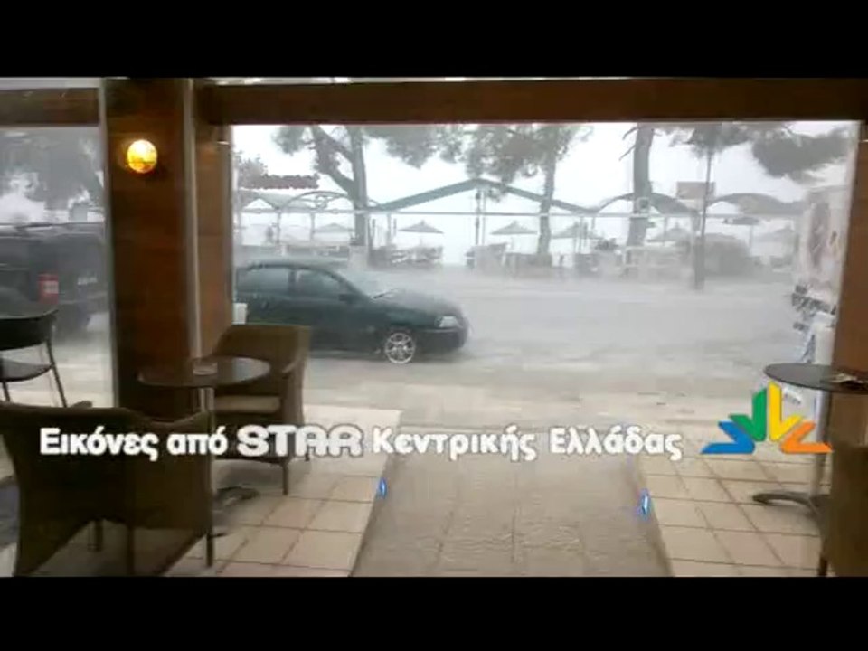 Χαλάζι στα Καμένα Βούρλα