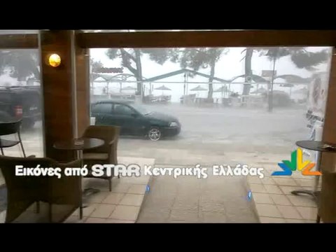 Χαλάζι στα Καμένα Βούρλα