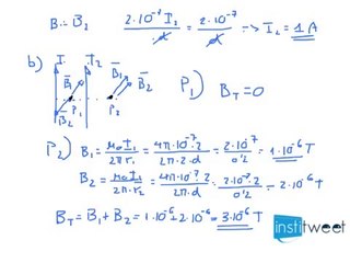 Calcule la intensidad de un hilo conductor para anular el campo magnético