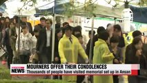 Mourners flock to Ansan Olympic Memorial Hall to offer their condolences