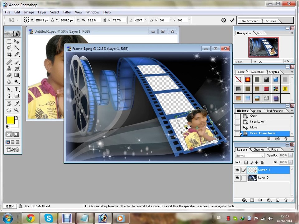 how to set frame in photoshop