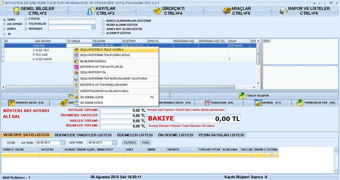 BSR Ön Muhasebe Programı - Kayıt İşlemleri -