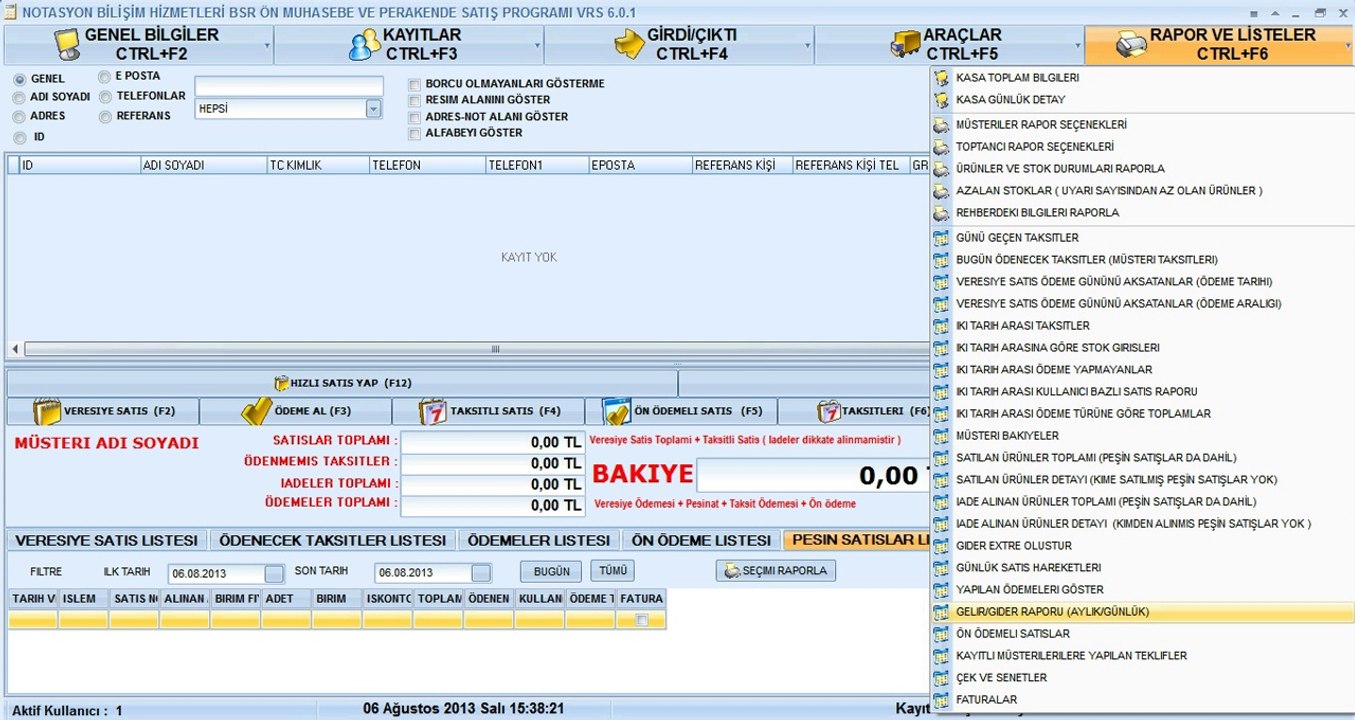 BSR Ön Muhasebe Programı - Program Kurulumu -