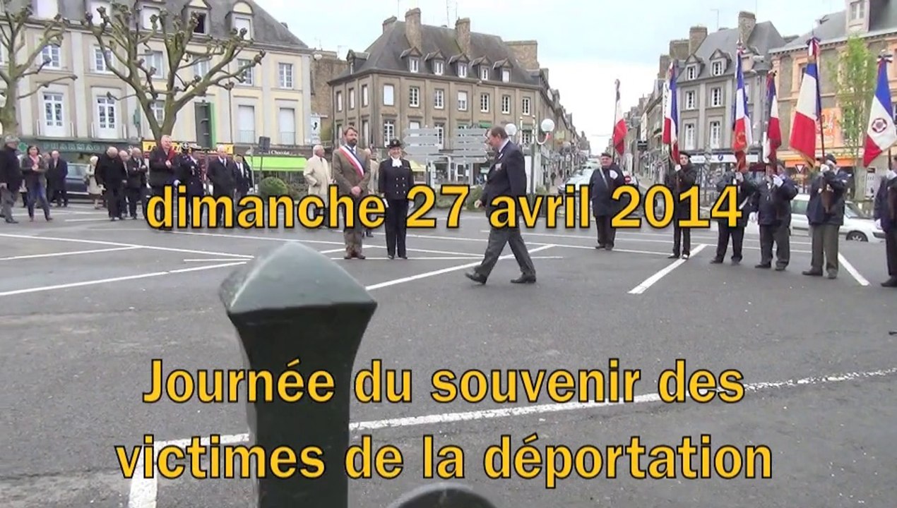 27 avril 2014 journée de la déportation à Avranches : recueillement place Littré