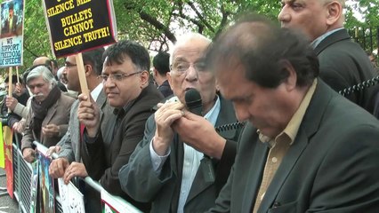 Barrister Sibghatullah Qadri QC Protest against murder attempt on Journalist Hamid Mir in Karachi