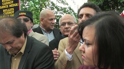 London Protest against murder attempt on Journalist Hamid Mir in Karachi