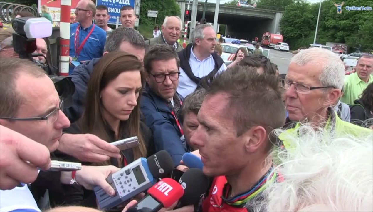 Philippe Gilbert à l'arrivée de Liège Bastogne Liège 2014