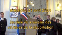 27 avril 2014 journée de la déportation à Avranches : discours à l'hôtel de ville