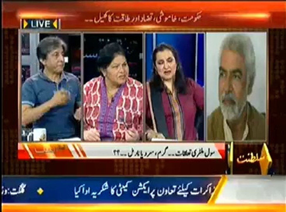 Ayesha Siddiqa, Ejaz Haider on Civil Military Relations in Pakistan with Nasim Zehra (Hum Sub 26 Apr 2014)