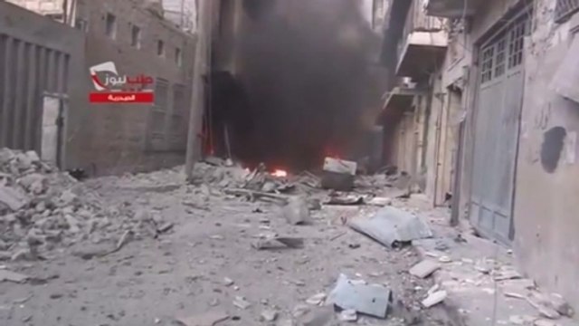 Desperate search for survivors following airstrike Syria amvid