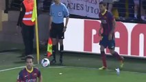 # NoToRacism Alves eats banana thrown at him by Villarreal fan !