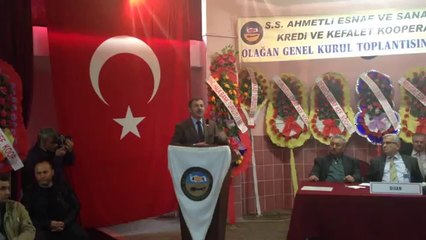 AHMETLİ İLÇE ESNAF VE SAN.KREDİ VE KEFALETLER KOOPERATİFİ GENEL KURULU KONUŞMASI - 26.01.2014