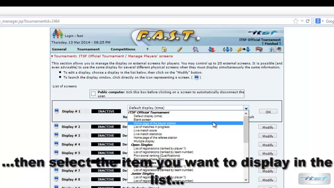 FAST 12-Manage Screen