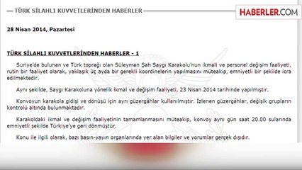 Genelkurmay'dan Süleyman Şah Açıklaması