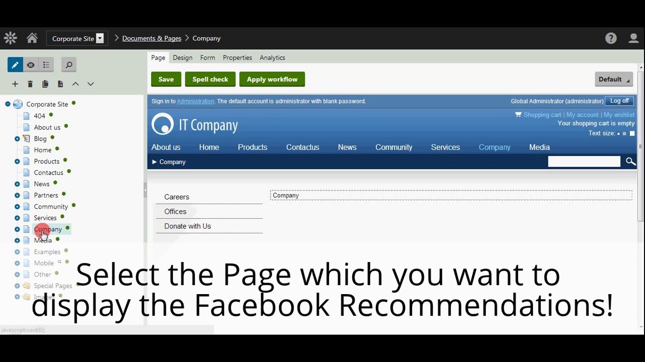The way to Add Facebook Recommendations Web Part in Kentico 8