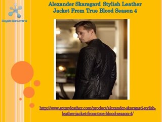 Alexander Skarsgard Stylish Leather Jacket From True Blood Season 4