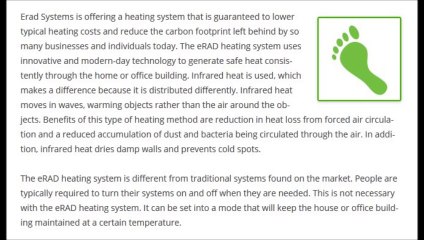 Erad Systems - Low heating costs