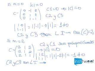 Matemáticas 2º bachillerato. Como calcular rango de una matriz