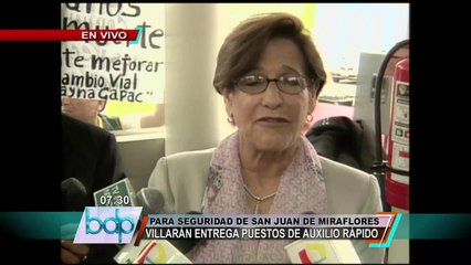 Susana Villarán entregó puestos de auxilio rápido en San Juan de Miraflores