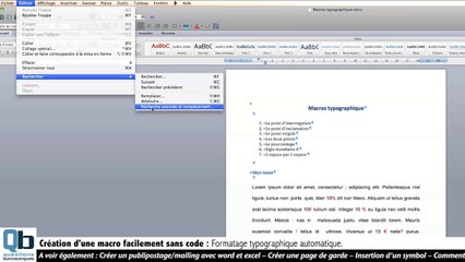 Macro - exercice :  création d'une macro typographique