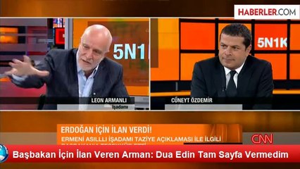 Başbakan İçin İlan Veren Arman: Dua Edin Tam Sayfa Vermedim