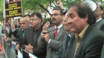 London Ibrar Mir Protest against murder attempt on Journalist Hamid Mir