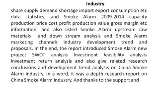 Smoke Detector Market 2014– Competition, Opportunities & Investments