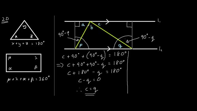 A General Proof Of Why Two Opposite Angles Connected To Parallel Lines Are Equal To One Another...