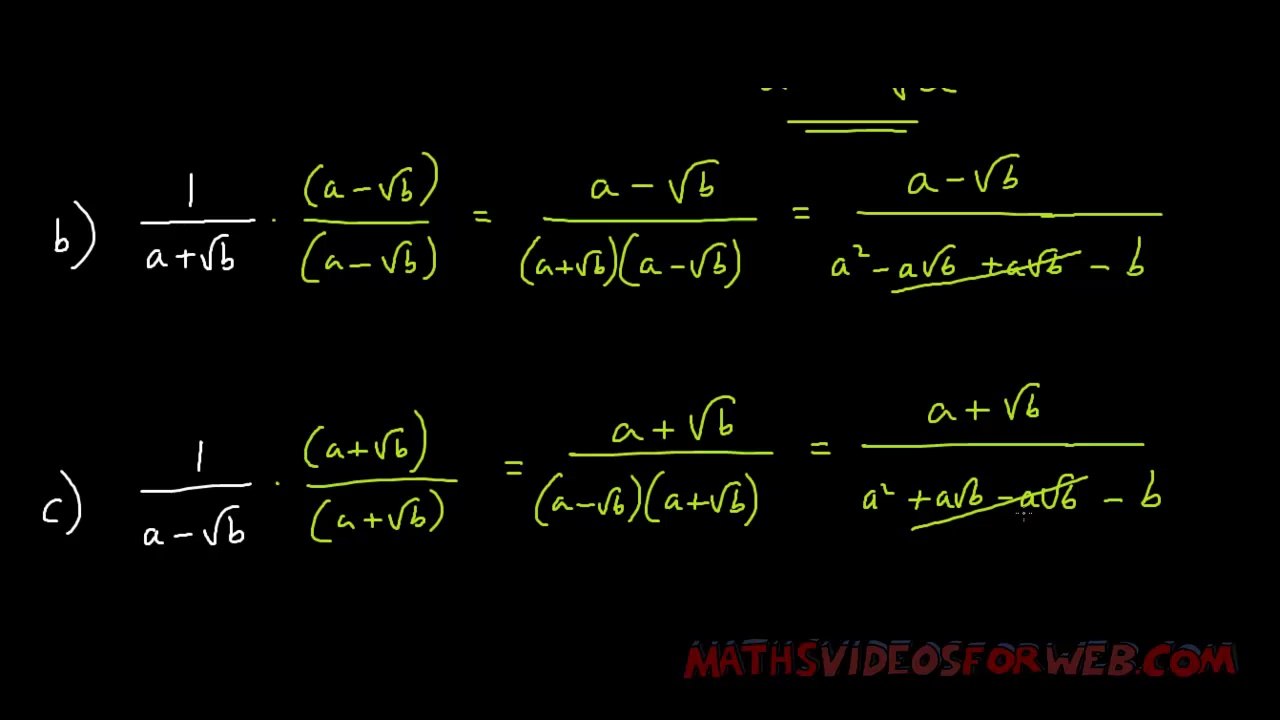How To Simplify Fractions Containing Roots In The Denominator